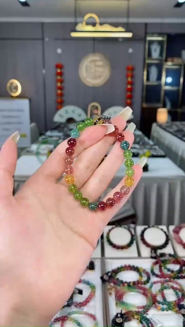 收藏级老矿单圈手串7mm+未镶嵌碧玺多样性发货一条mz