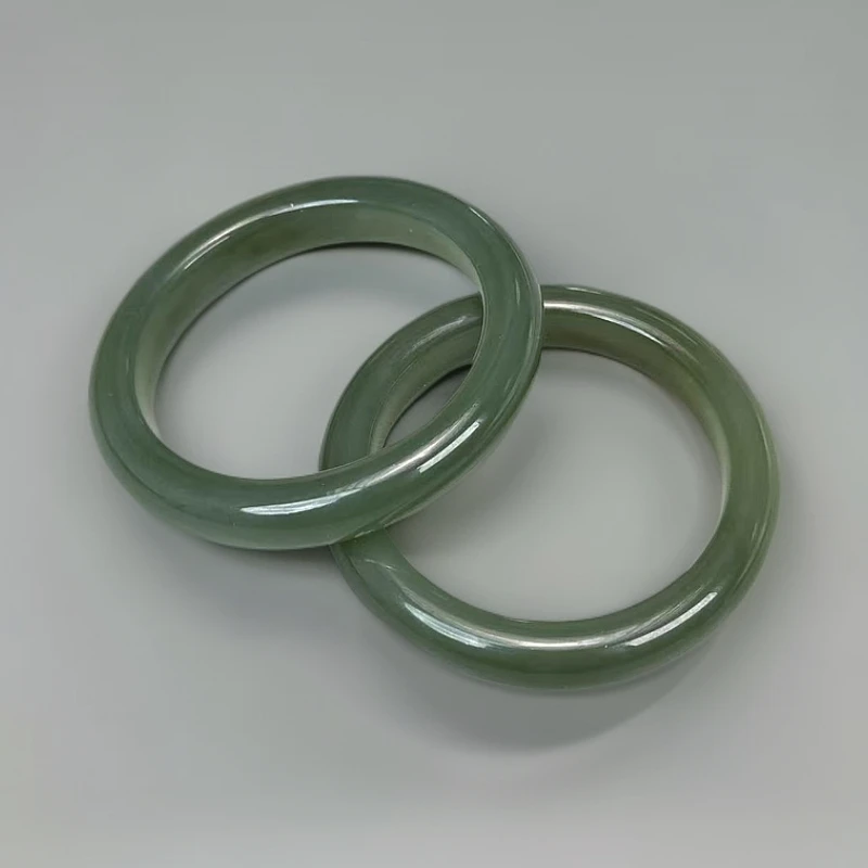 天然和田玉青海料湖水绿正圈手镯（多样性发一）1316