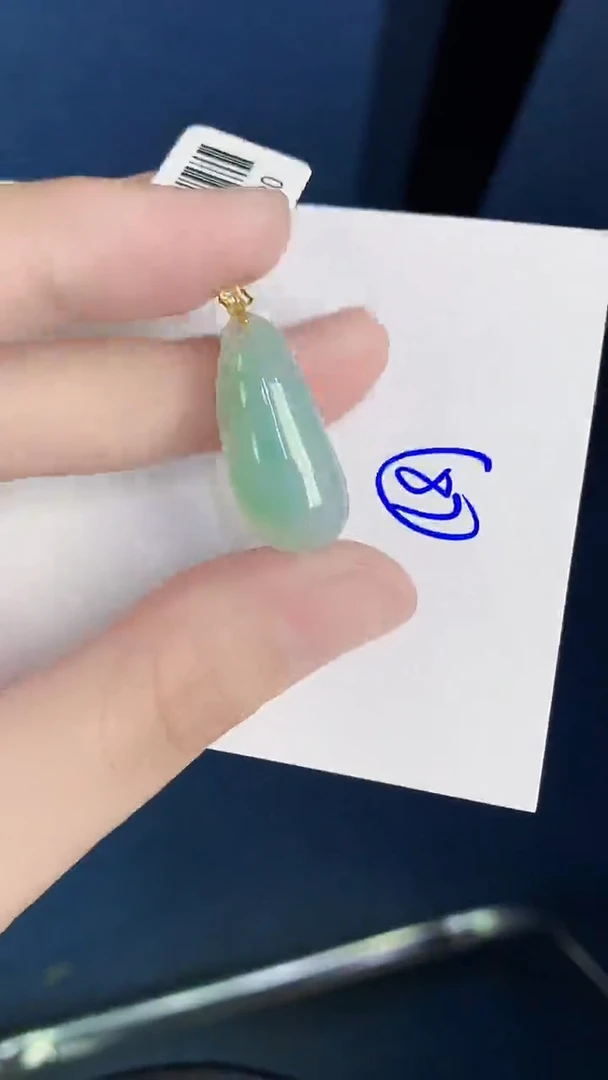 颈饰18K金镶嵌翡翠天然翡翠缅甸A货