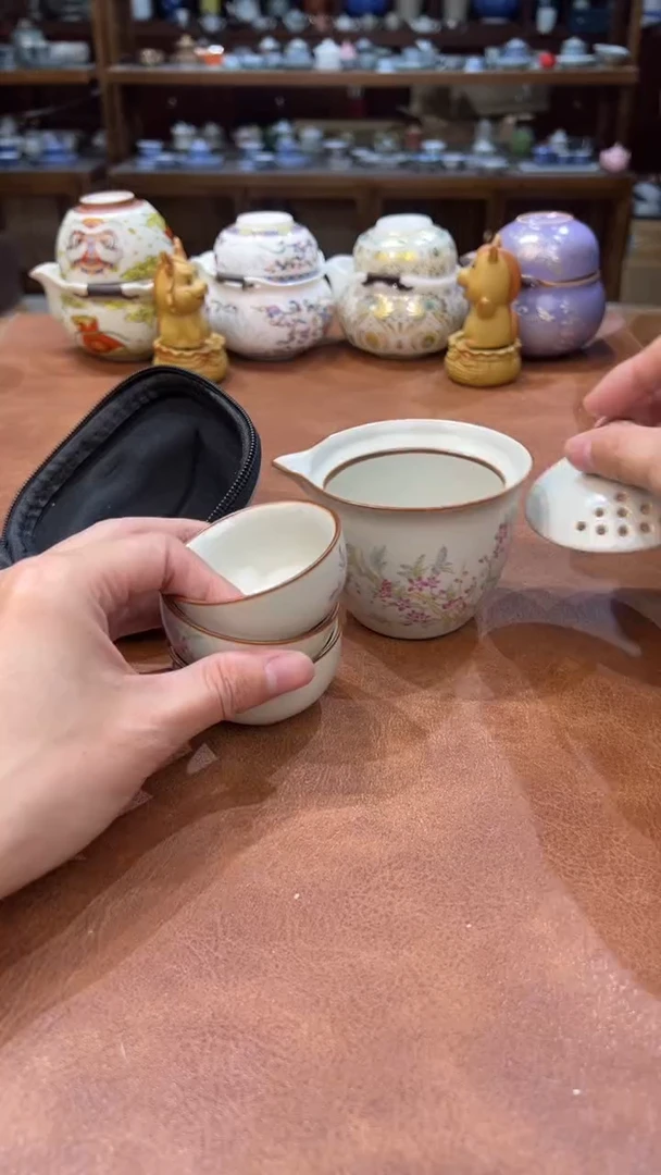 真的很便宜会开片的旅行茶具