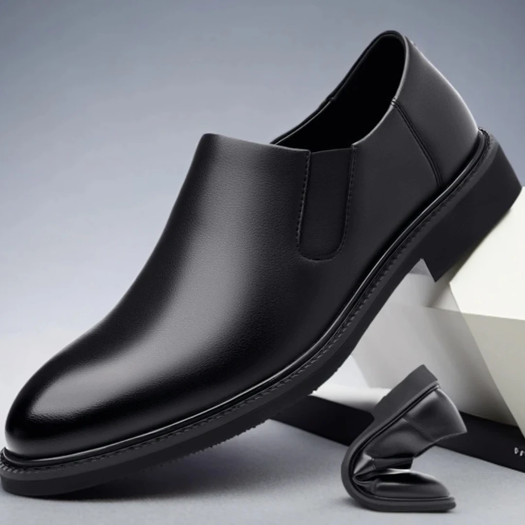 【专柜品质】新款商务正装休闲皮鞋男士透气高档时尚英伦一脚蹬