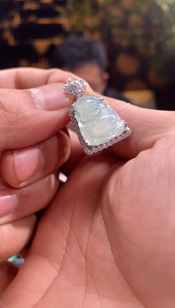 【闪购商品】翡翠吊坠(不含链)银S925镶嵌y0017-天然翡翠a货吊坠