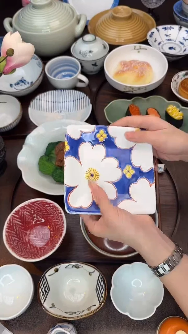 瓷（新品上新）手绘四方盘