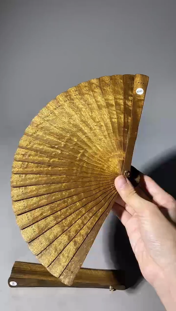 金丝楠冠**人618号18cm乌木金丝楠小叶桢楠扇子