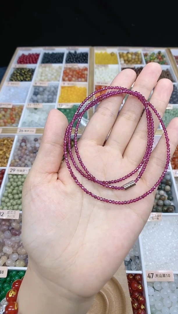 【闪购商品】石榴石手串未镶嵌石榴石2-3mm