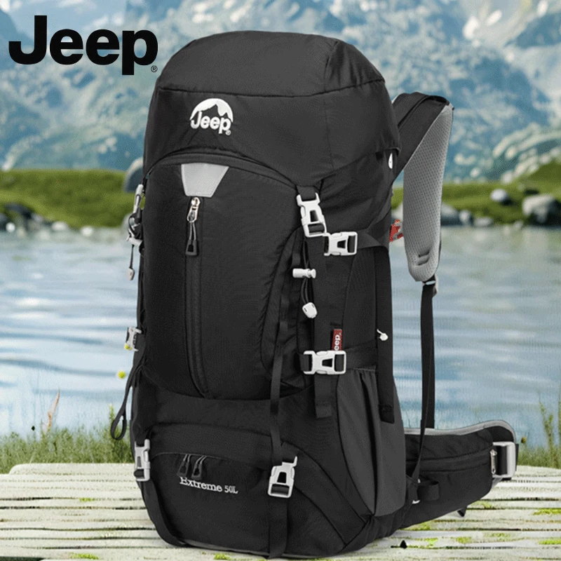 JEEP吉普登山包男生大容量多隔层防水背包女生多功能运动双肩包