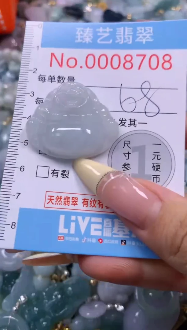 翡翠未镶嵌颈饰含绳08708