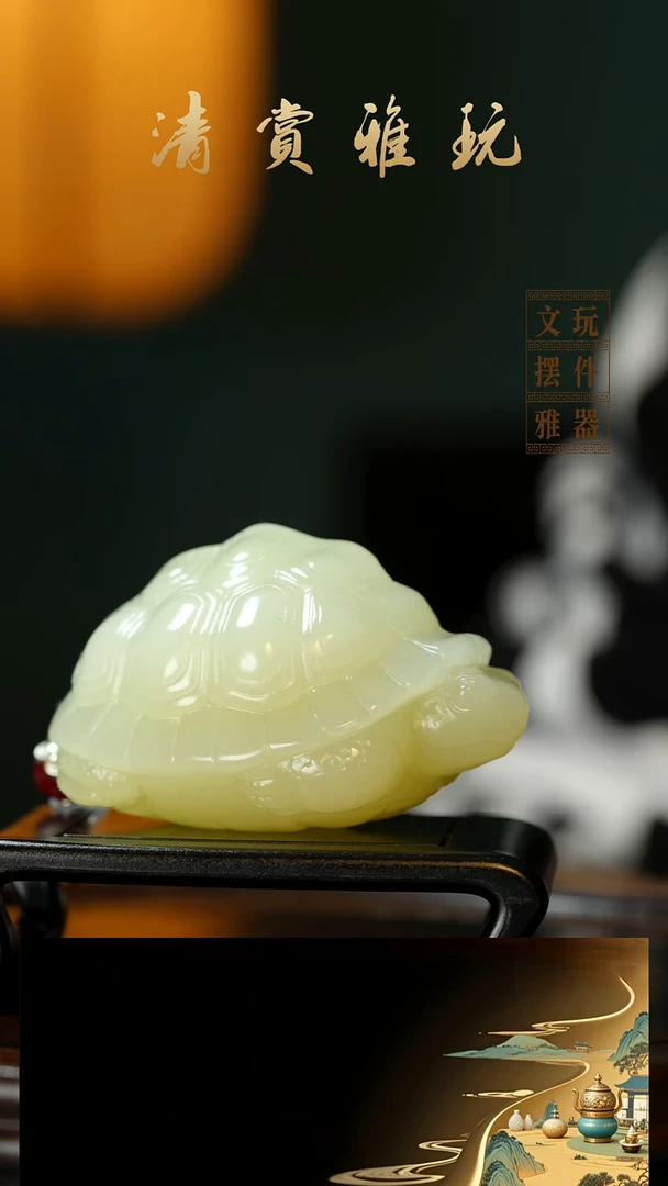 玉《长寿安康》手把件摆件