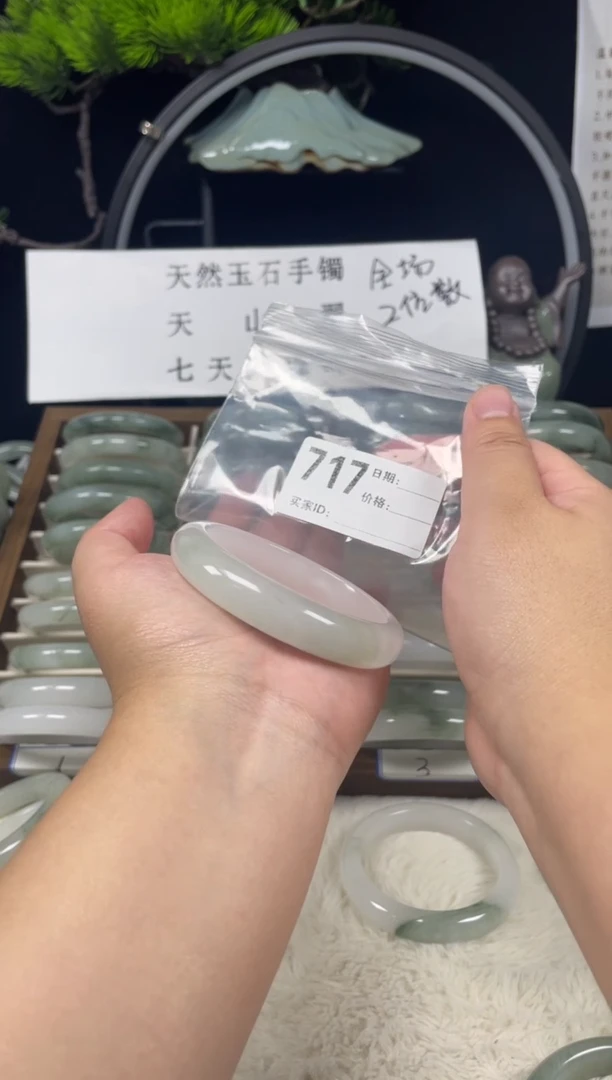 未镶嵌手镯石英质玉（天山翠）717