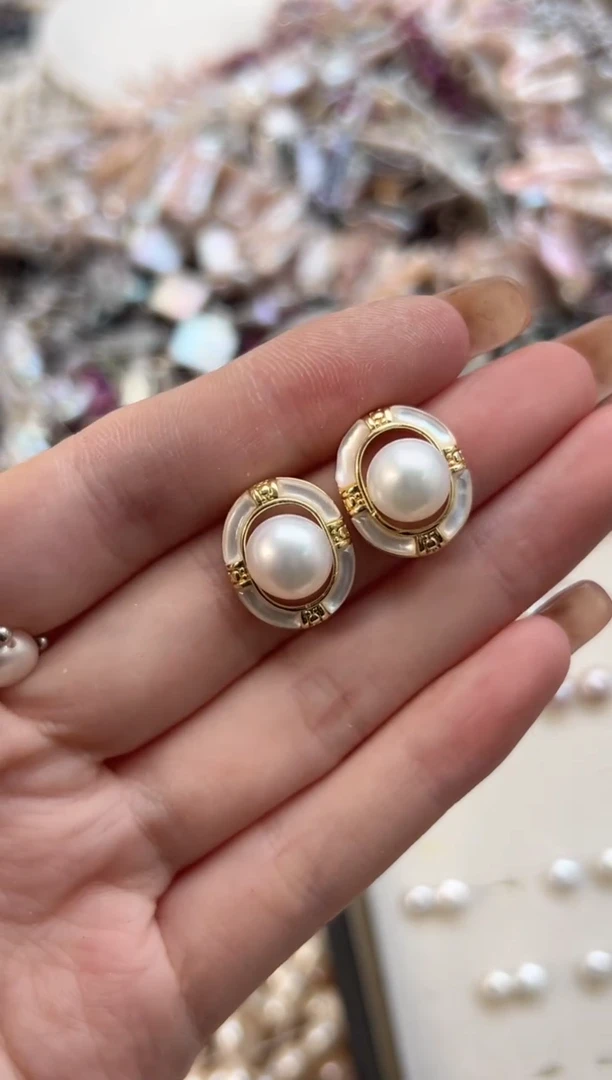 未镶嵌淡水珍珠福利精工镶嵌*耳钉