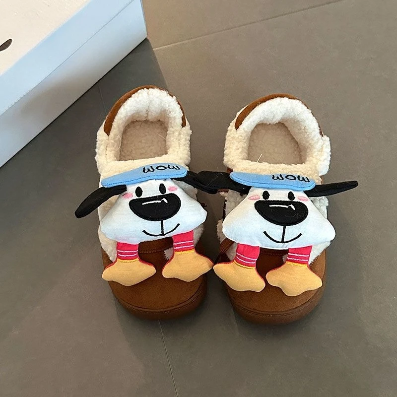 百搭可爱卡通动漫保暖毛毛单鞋女2025秋冬季新款加绒休闲棉鞋潮