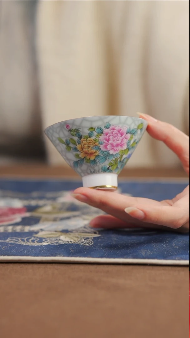 【闪购商品】【鎏金珐琅花语主人杯】【蓝12西泠礼盒】