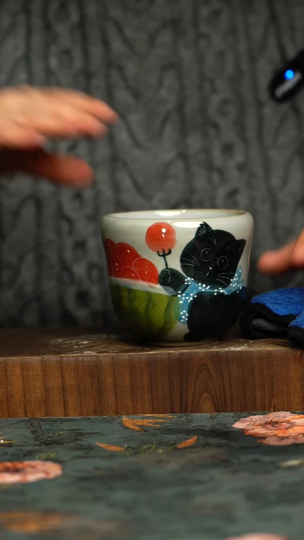 杯釉下彩手工手绘同款陶器