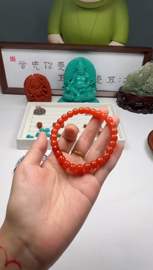 未镶嵌手串南红玛瑙爱***芯手串 南红玛瑙