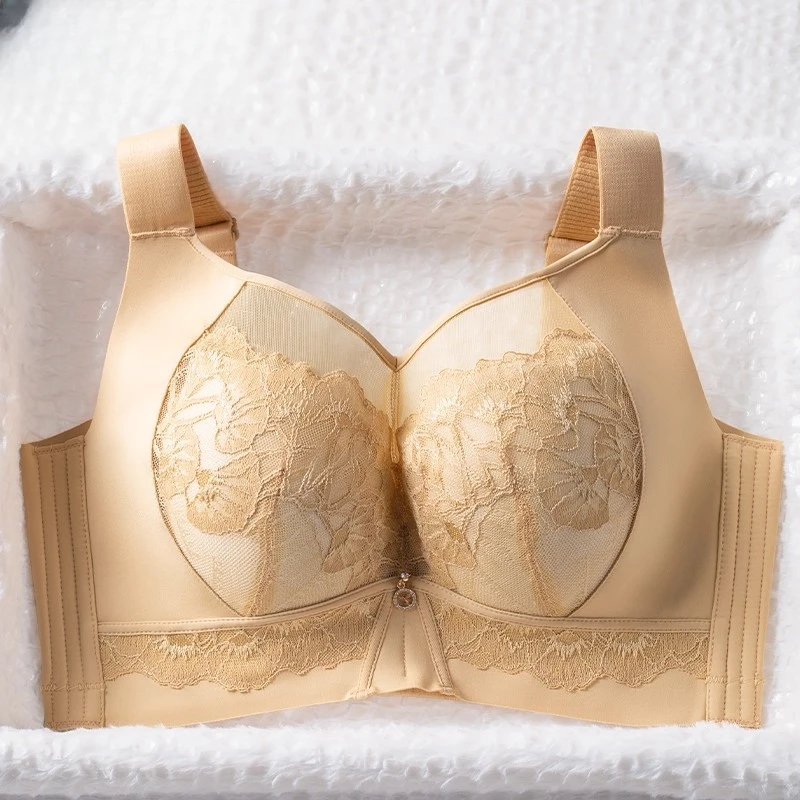 美容院大胸显小胸调整型软钢圈内衣女全罩杯收副乳聚拢防下垂文胸