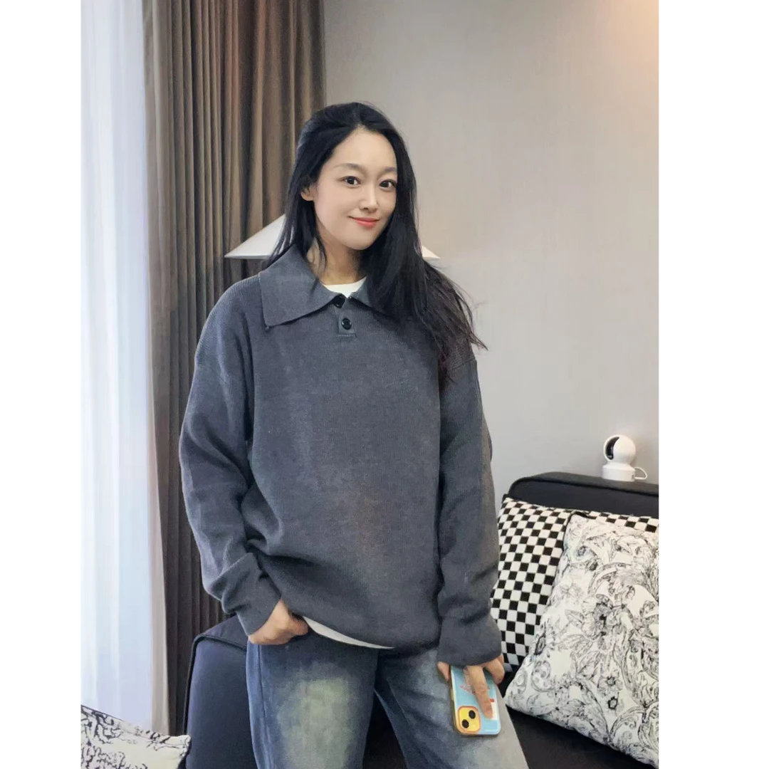 M501POLO领毛衣套头衫纯色简约