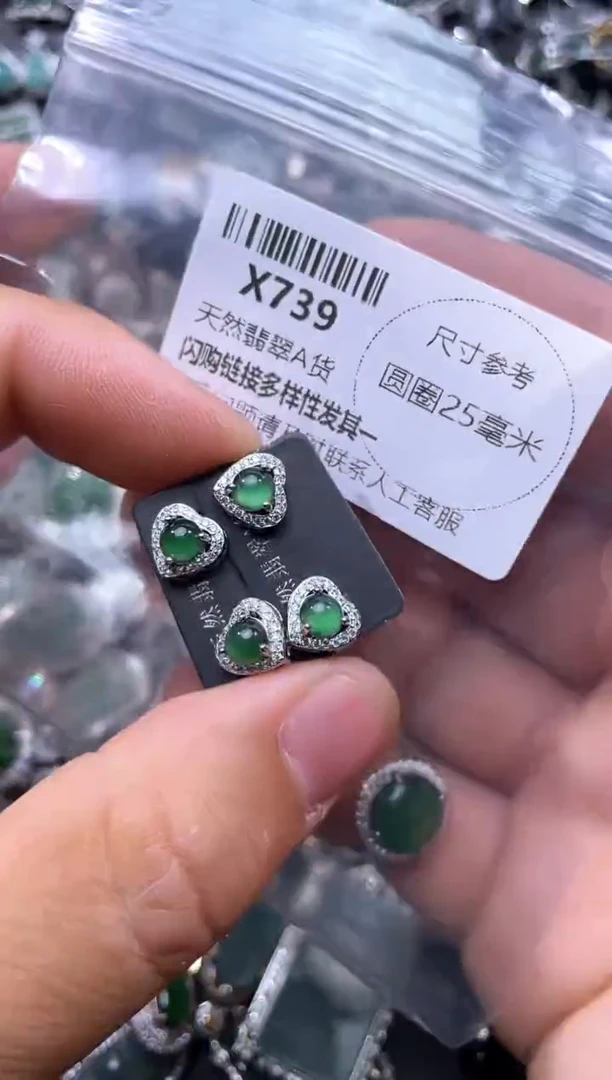 【闪购商品】翡翠颈饰未镶嵌X739耳钉 多样性发其一