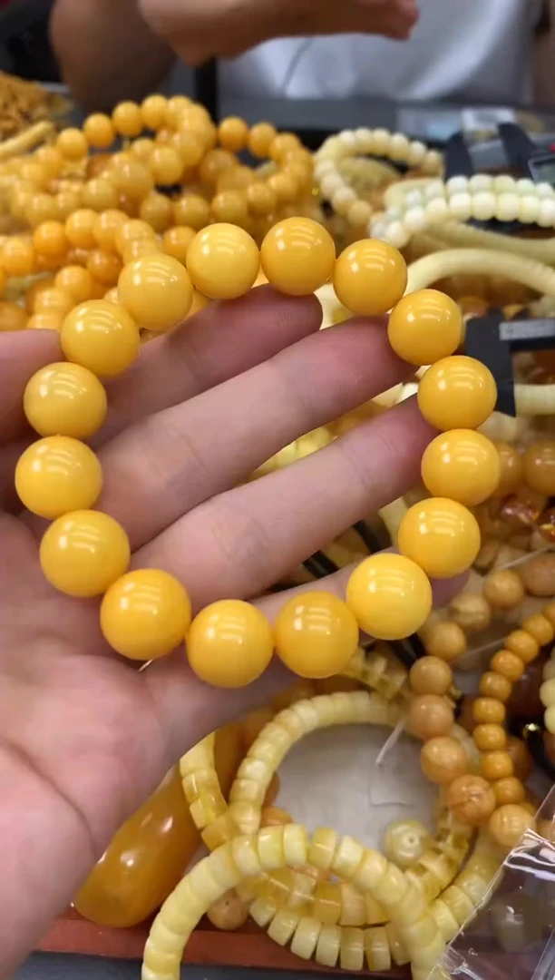 未镶嵌蜜蜡裸石手串