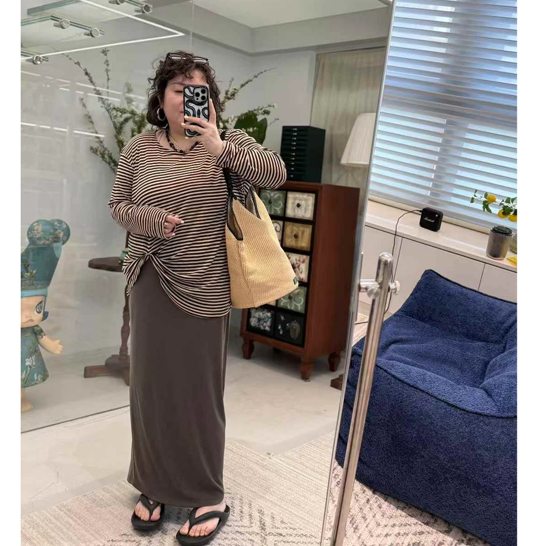 MEET  夏季定制版后高开叉长半裙