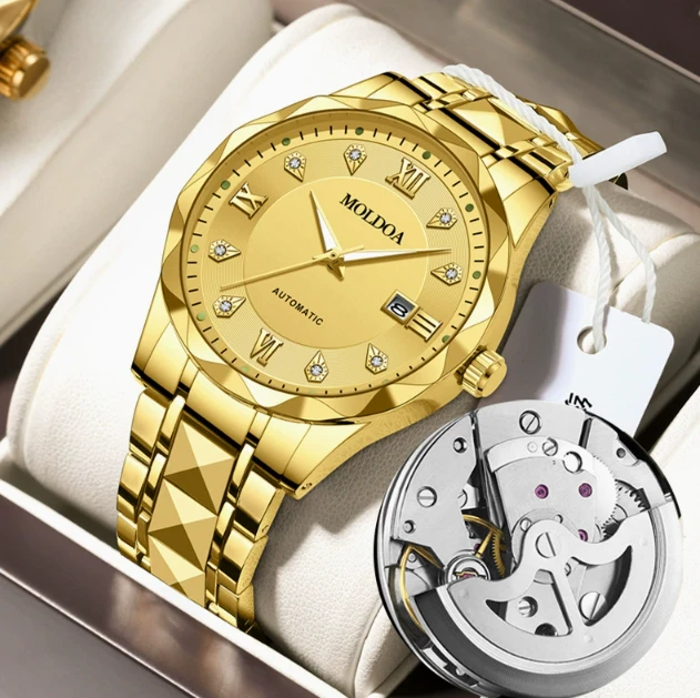 【专柜正品】全自动镂空男士手表男时尚防水夜光简约潮流腕表L