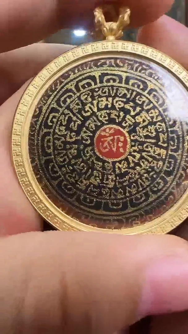 吊坠黑财神心咒-热贡纯手绘唐卡