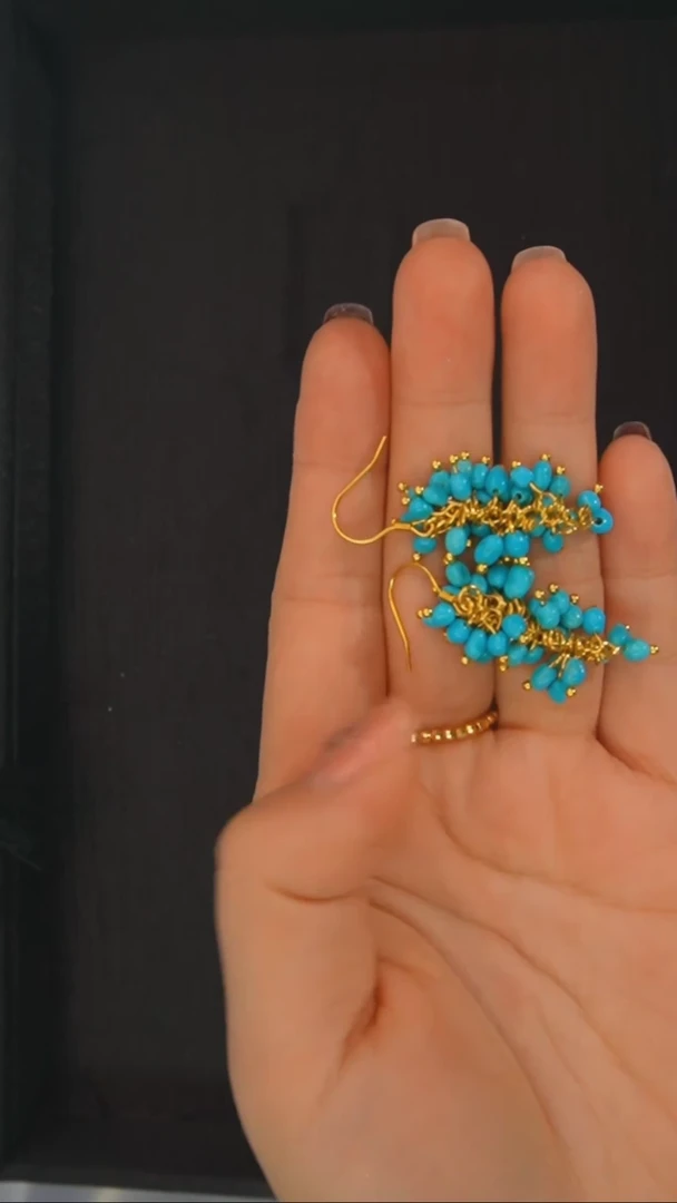 【闪购商品】绿松石耳环银S925镶嵌发货一件