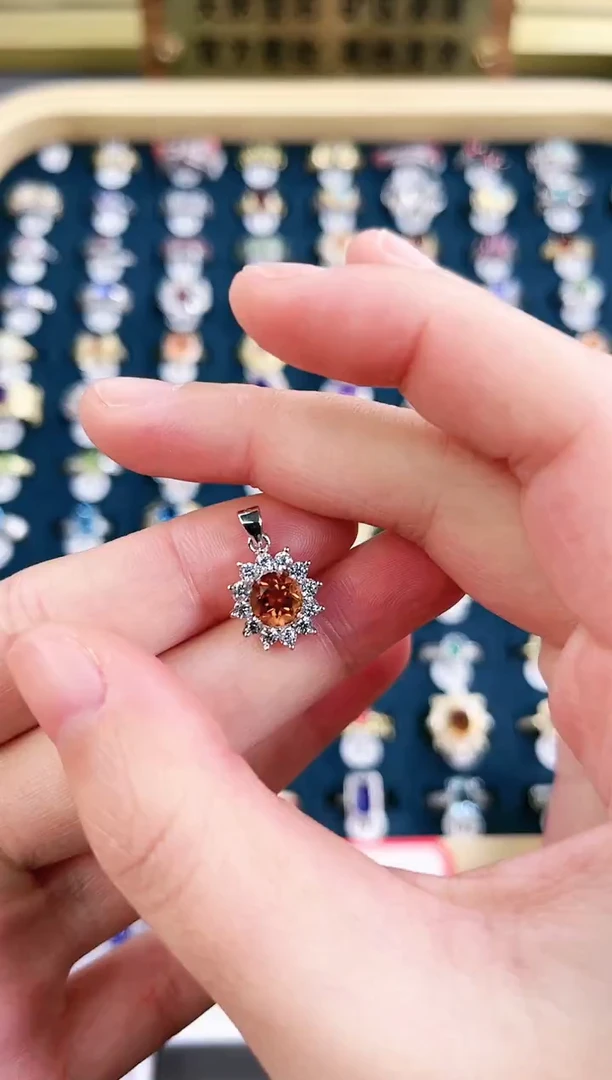 颈饰银S925镶嵌黄晶fd2