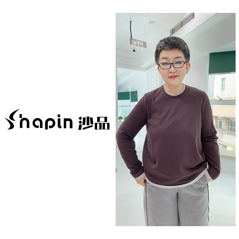 纯色百搭撞色圆领打底长袖ZD581041