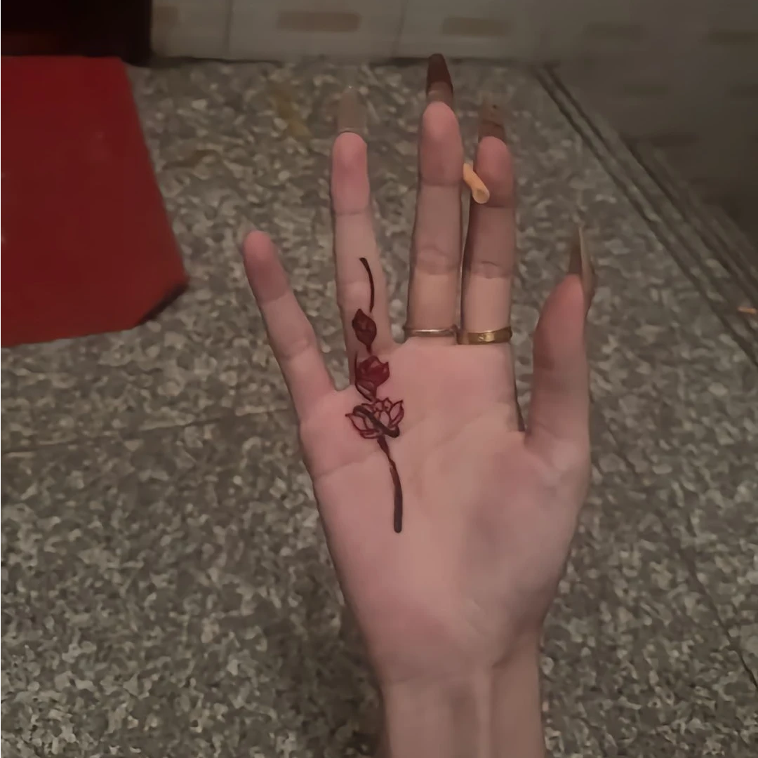 荷花彩色纹身贴高颜值个性小清新防水不反光仿真脚踝手指女款贴纸