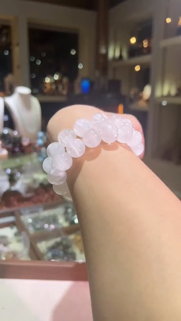 水晶手链未镶嵌13mm+白雪花幽灵（多样性发一）