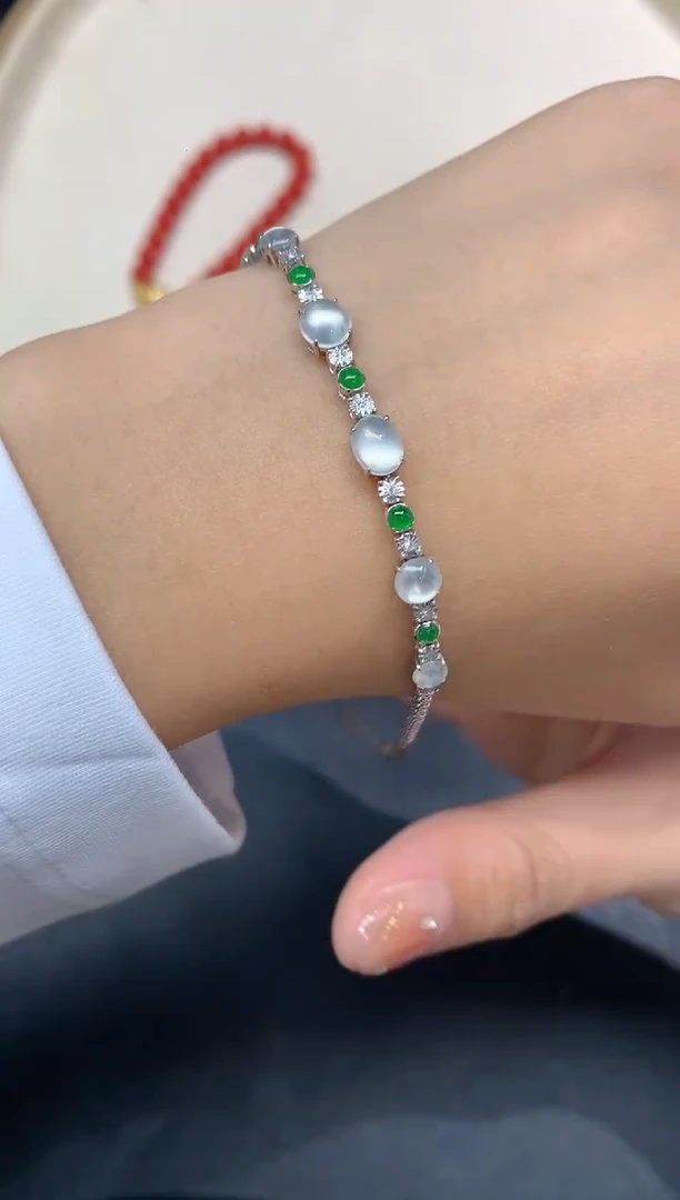 18K金镶嵌手链翡翠手链A479|6980