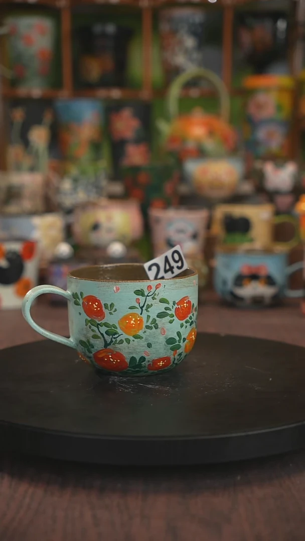 紫砂油画手绘釉下彩249
