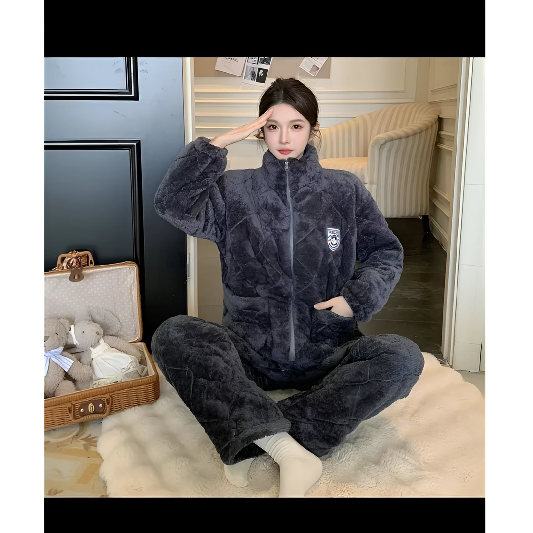 【冬日暖阳加厚款】三层夹棉韩版网红款显瘦男款2024家居服