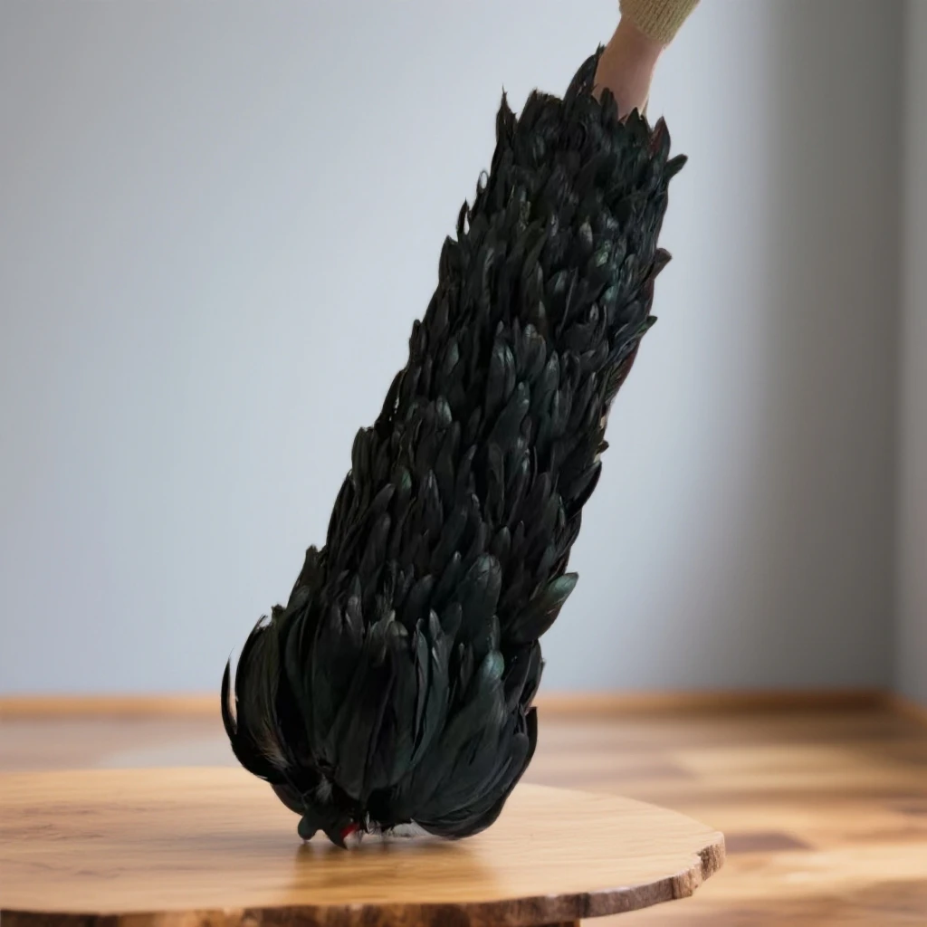 镇辟宅邪纯老式黑公鸡毛掸子家用不掉毛正宗鸡毛掸子扫灰打扫除尘