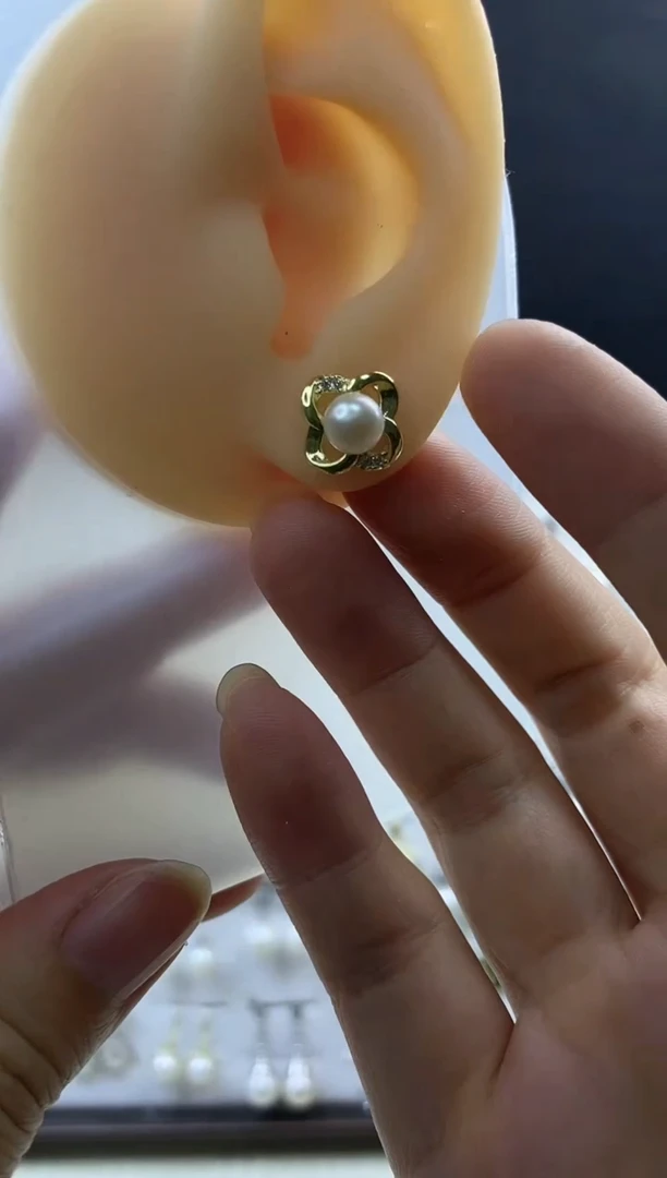 合金耳饰淡水珍珠11