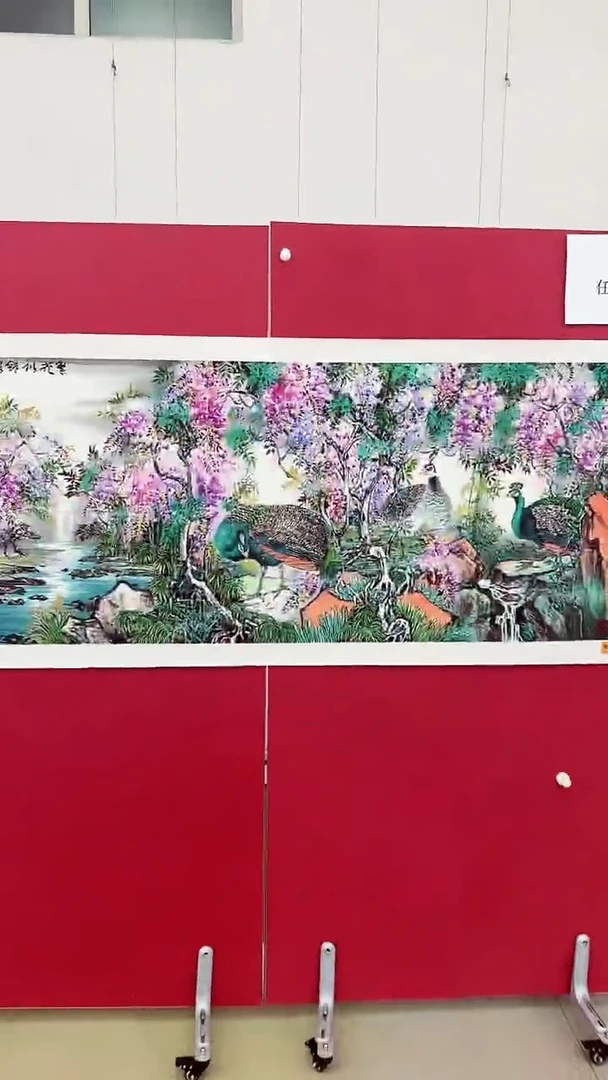 国画柳晓叶老师绘画12平尺三孔雀