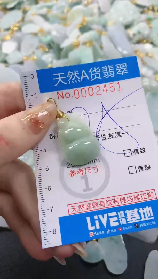 颈饰未镶嵌翡翠净货挂件-2451