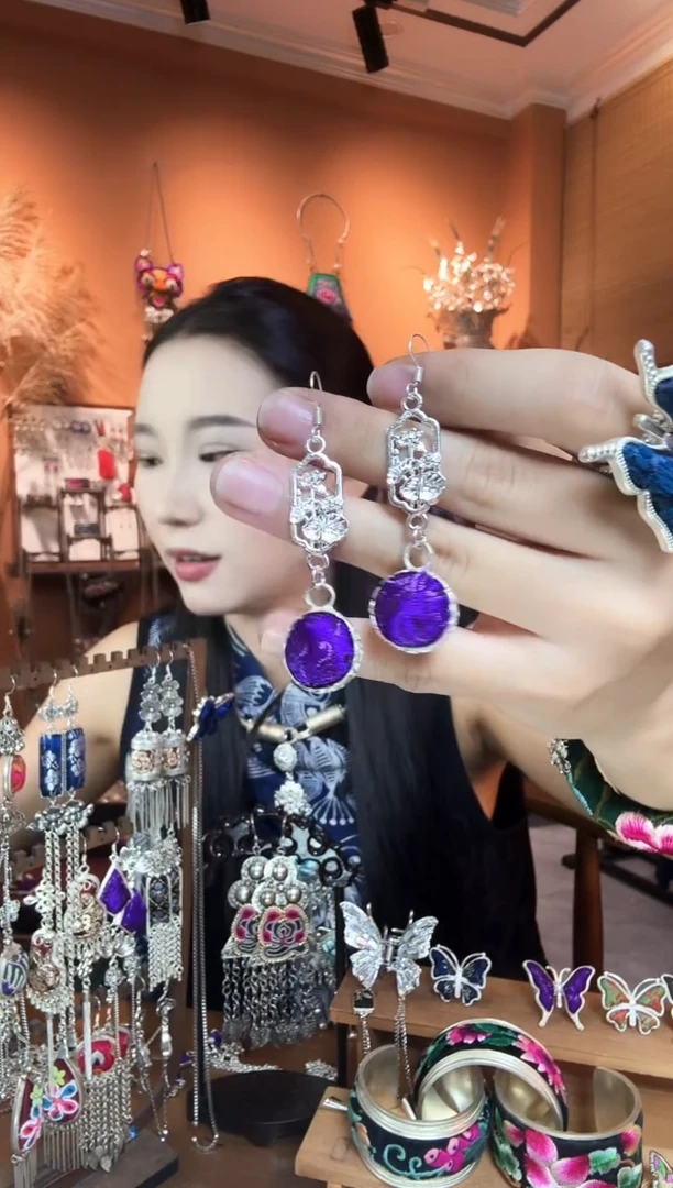刺绣纯手工民族风耳环