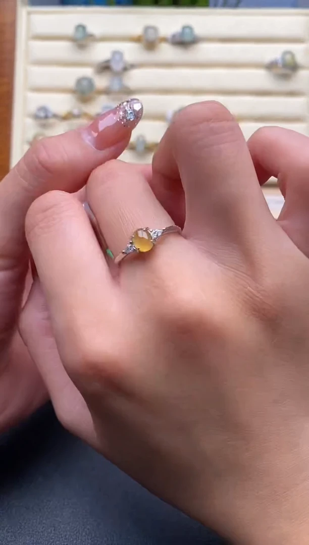 翡翠戒指银S925镶嵌99999999+5