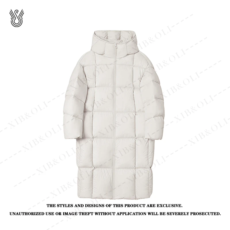 【JN商场同款】 25冬新品95白鹅绒极寒长款云感超轻连帽羽绒服