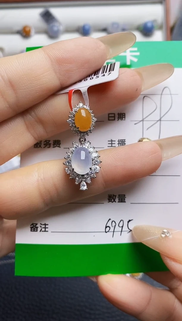 翡翠戒指银S925镶嵌6995