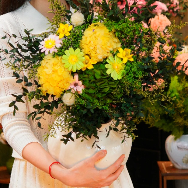 【夏日薄荷冰】永生花束绣球花高级鲜花网红摆件夏日长花期懒人花