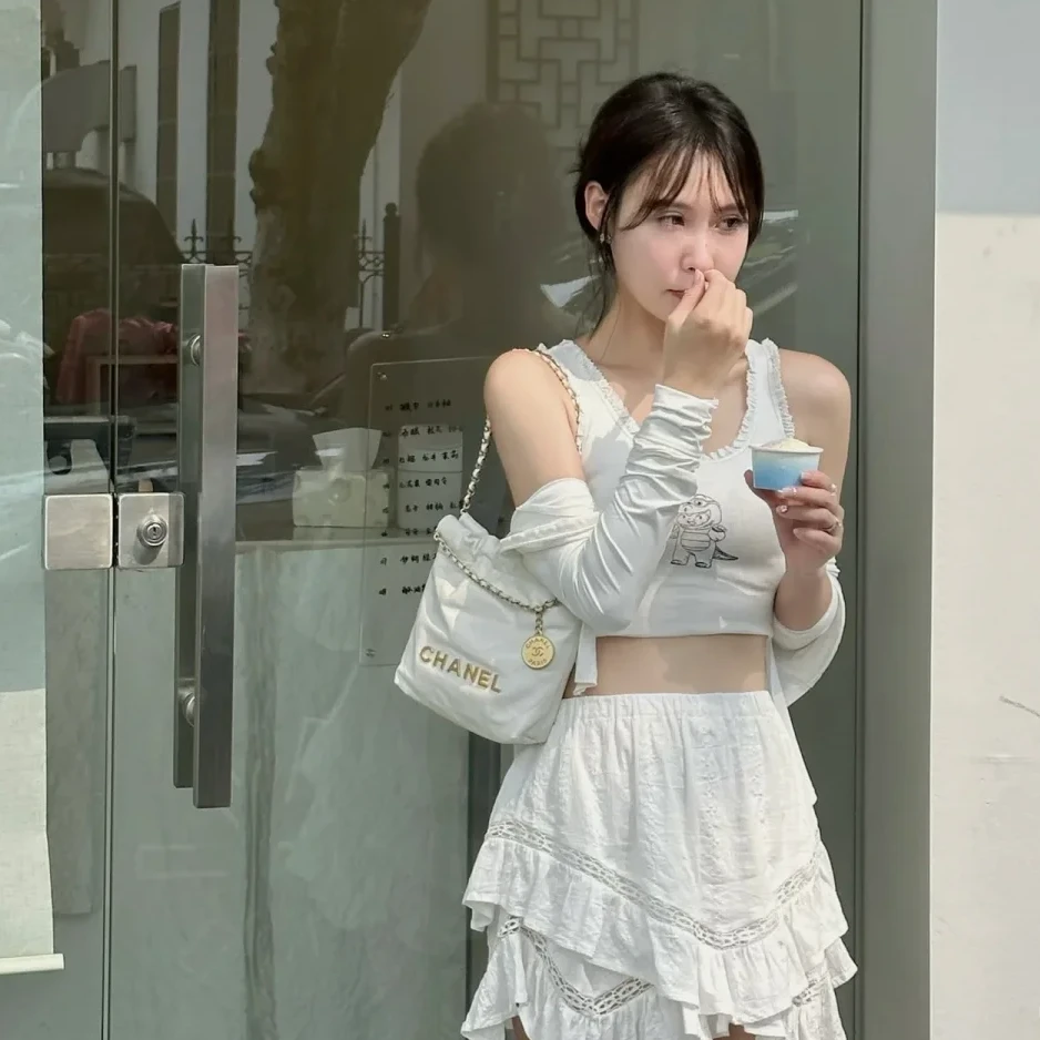 99新 Chanel/香奈儿 欢欢活动 22Bag Tote托特包 Mini 20cm 灰色