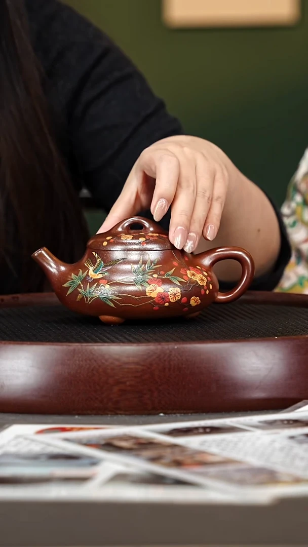 茶壶紫砂124杨建英 见瓢 郎红窑宝350cc
