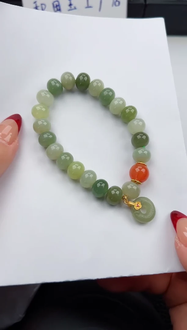 【闪购商品】和田玉手串未镶嵌222微色差T1