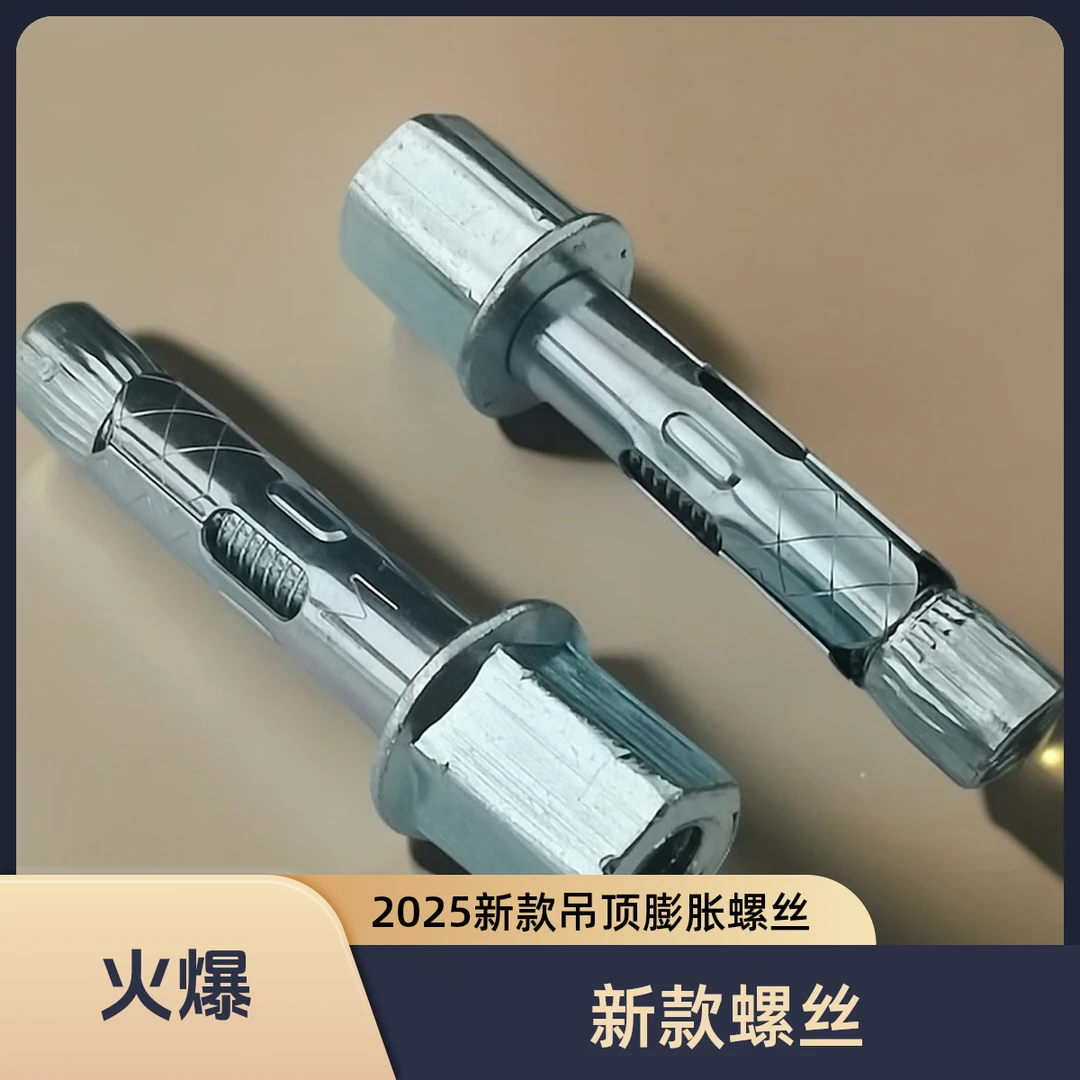 欧朗锚木工吊顶六角自切膨胀螺丝拉爆螺丝m8丝杠用打孔10.5毫米