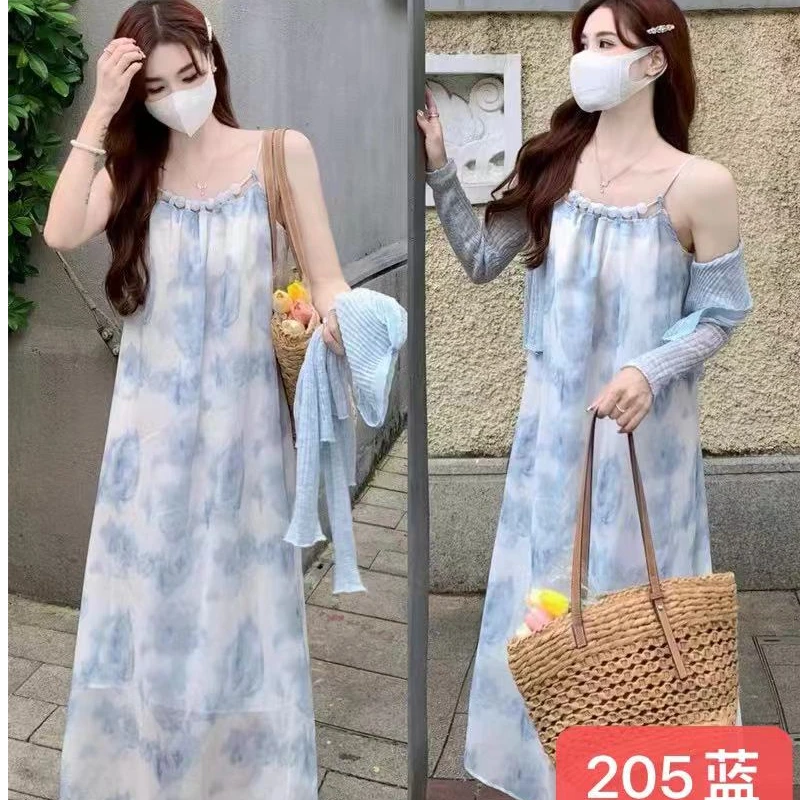 单品单件夏装新款连衣裙链接碎花碎花显瘦气质性感夏季法式薄款