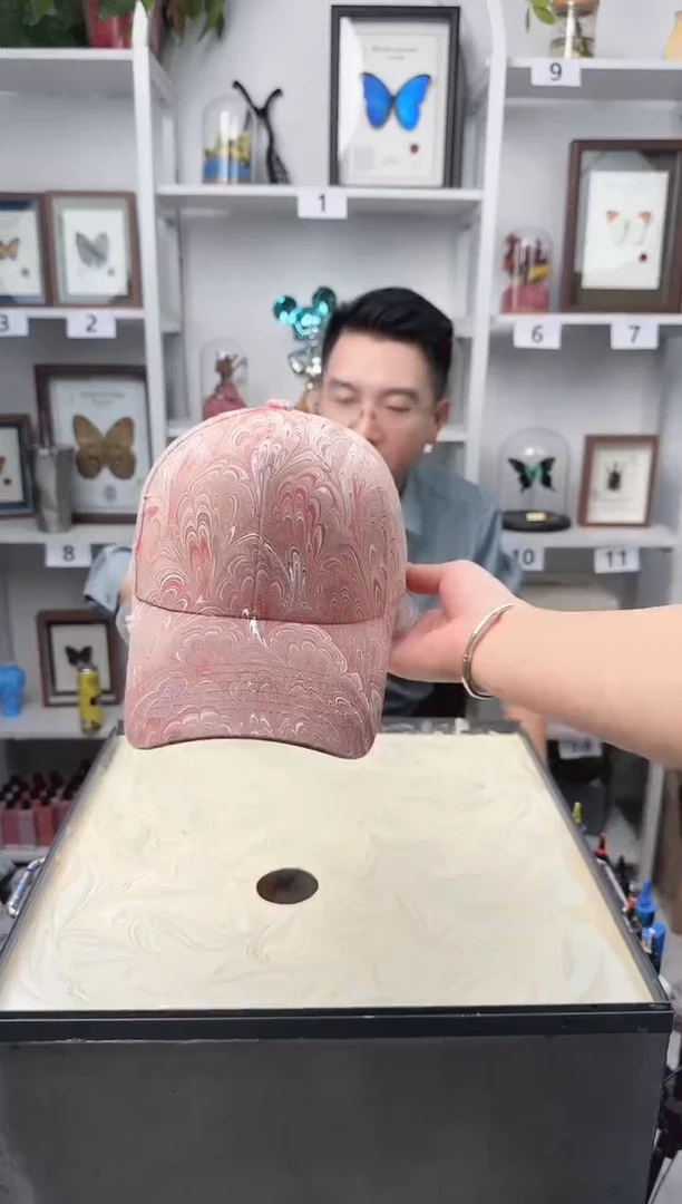 纯棉成人款凤尾纹水拓帽