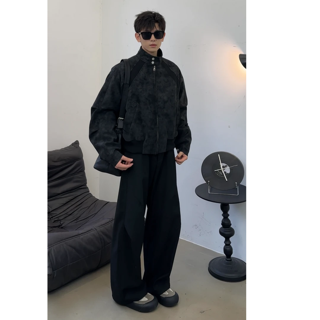 不太董【毛呢低语】美式复古Cleanfit短款立领蛋白皮棉衣潮流秋冬