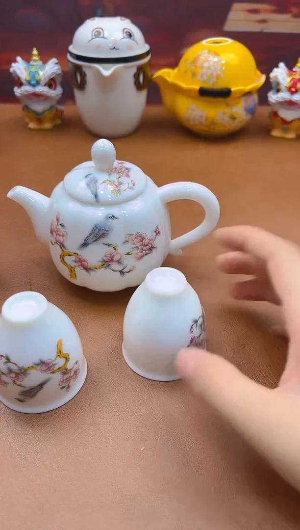 陶瓷茶具摆件旅行套组